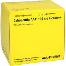 Abbildung: Gabapentin AAA 100 mg Hartkapseln 100 St, Hartkapseln PZN 00243872