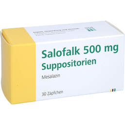 Abbildung: Salofalk 500 Suppositorien 30 St, Suppositorien PZN 00248243