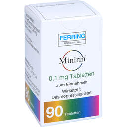 Abbildung: Minirin 0,1 mg Tabletten 90 St, Tabletten PZN 00248390