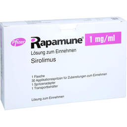Abbildung: Rapamune 1 mg / ml Lösung Flasche 60 ml, Lösung zum Einnehmen PZN 00258313