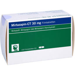 Abbildung: Mirtazapin-CT 30 mg Filmtabletten 100 St, Filmtabletten PZN 00260468
