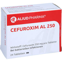 Abbildung: Cefuroxim AL 250 Tabletten 24 St, Tabletten PZN 00271294