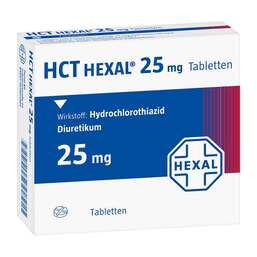 Abbildung: HCT Hexal 25 mg Tabletten 30 St, Tabletten PZN 00271851