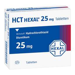 Abbildung: HCT Hexal 25 mg Tabletten 50 St, Tabletten PZN 00271868