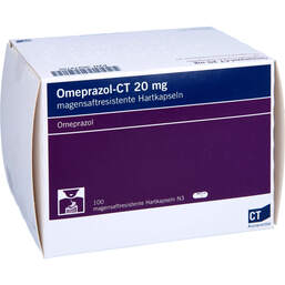 Abbildung: Omeprazol-CT 20 mg Hartkapseln magensaftresistent 100 St, Kapseln magensaftresistent PZN 00272750