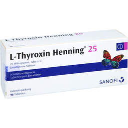 Abbildung: L-Thyroxin 25 Henning Tabletten in Kalenderpackung 98 St, Tabletten in Kalenderpackung PZN 00277718