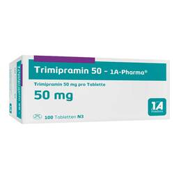 Abbildung: Trimipramin 50 1A Pharma Tabletten 100 St, Tabletten PZN 00278505