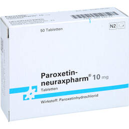Abbildung: Paroxetin neuraxpharm 10 mg Tabletten 50 St, Tabletten PZN 00279373