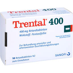 Abbildung: Trental 400 mg Retardtabletten 50 St, Retard-Tabletten PZN 00281068