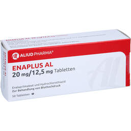 Abbildung: Enaplus AL 20 mg / 12,5 mg Tabletten 50 St, Tabletten PZN 00294958