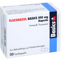 Abbildung: Fluconazol Basics 100 mg Hartkapseln 50 St, Hartkapseln PZN 00296532