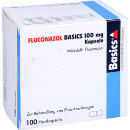 Abbildung: Fluconazol Basics 100 mg Hartkapseln 100 St, Hartkapseln PZN 00296578