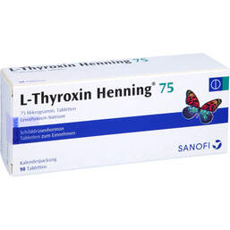 Abbildung: L-Thyroxin 75 Henning Tabletten in Kalenderpackung 98 St, Tabletten in Kalenderpackung PZN 00300423