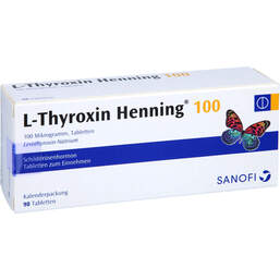 Abbildung: L-Thyroxin 100 Henning Tabletten i.Kalenderpack. 98 St, Tabletten in Kalenderpackung PZN 00300446