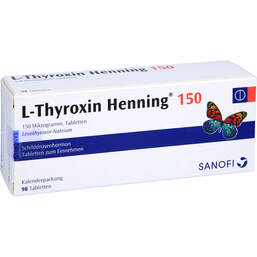 Abbildung: L-Thyroxin 150 Henning Tabletten i.Kalenderpack. 98 St, Tabletten in Kalenderpackung PZN 00300469