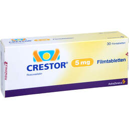 Abbildung: Crestor 5 mg Filmtabletten 30 St, Filmtabletten PZN 00316223