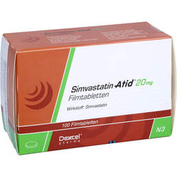 Abbildung: Simvastatin Atid 20 mg Filmtabletten 100 St, Filmtabletten PZN 00322028