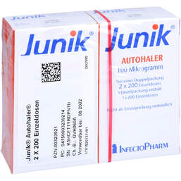 Abbildung: Junik 100 µg 200 Hub Auto 2 St, Dosieraerosol PZN 00323921