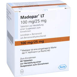 Abbildung: Madopar LT Tabletten 60 St, Tablette zur Herstellung einer Suspension zum Einnehmen PZN 00326552