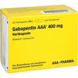 Abbildung: Gabapentin AAA 400 mg Hartkapseln 50 St, Hartkapseln PZN 00333150