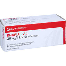 Abbildung: Enaplus AL 20 mg / 12,5 mg Tabletten 100 St, Tabletten PZN 00346098