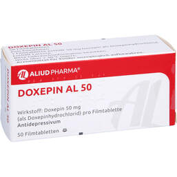 Abbildung: Doxepin AL 50 Filmtabletten 50 St, Filmtabletten PZN 00347577