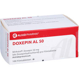 Abbildung: Doxepin AL 50 Filmtabletten 100 St, Filmtabletten PZN 00347583