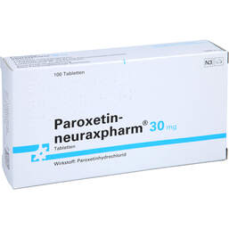 Abbildung: Paroxetin neuraxpharm 30 mg Tabletten 100 St, Tabletten PZN 00351001