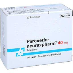 Abbildung: Paroxetin neuraxpharm 40 mg Tabletten 50 St, Tabletten PZN 00351774