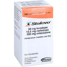 Abbildung: Stalevo 50 mg / 12,5 mg / 200 mg Filmtabletten 100 St, Filmtabletten PZN 00363441