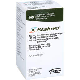 Abbildung: Stalevo 100 mg / 25 mg / 200 mg Filmtabletten 100 St, Filmtabletten PZN 00363470