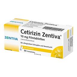 Abbildung: Cetirizin Zentiva 10 mg Filmtabletten Filmtabletten, 50 St PZN 00365523