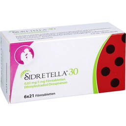 Abbildung: Sidretella 30 0,03 mg / 3 mg Filmtabletten 6X21 St, Filmtabletten PZN 00365730