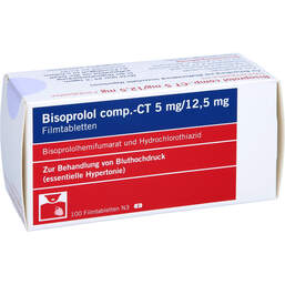 Abbildung: Bisoprolol comp-CT 5 mg / 12,5 mg Filmtabletten 100 St, Filmtabletten PZN 00378081