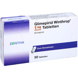 Abbildung: Glimepirid Winthrop 1 mg Tabletten 30 St, Tabletten PZN 00379525