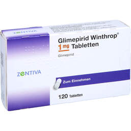 Abbildung: Glimepirid Winthrop 1 mg Tabletten 120 St, Tabletten PZN 00379548