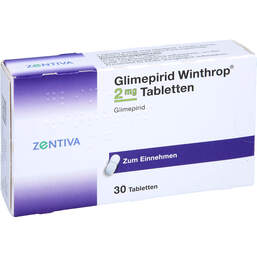 Abbildung: Glimepirid Winthrop 2 mg Tabletten 30 St, Tabletten PZN 00379554