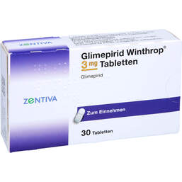 Abbildung: Glimepirid Winthrop 3 mg Tabletten 30 St, Tabletten PZN 00379577