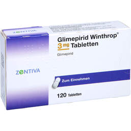 Abbildung: Glimepirid Winthrop 3 mg Tabletten 120 St, Tabletten PZN 00379583