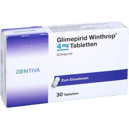 Abbildung: Glimepirid Winthrop 4 mg Tabletten 30 St, Tabletten PZN 00379608