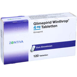 Abbildung: Glimepirid Winthrop 4 mg Tabletten 120 St, Tabletten PZN 00379614