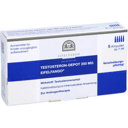Abbildung: Testosteron depot 250 mg Eifelfango Injektionslösung 5X1 ml, Injektionslösung PZN 00395955