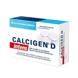 Abbildung: Calcigen D intens 1000 mg / 880 I.E. Kautabletten Kautabletten, 120 St PZN 00417125