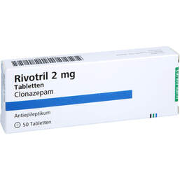 Abbildung: Rivotril 2 mg Tabletten 50 St, Tabletten PZN 00426360