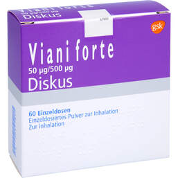 Abbildung: Viani forte 50 µg / 500 µg Diskus Pulver z. Inhalat. 60 St, Inhalationspulver PZN 00427862