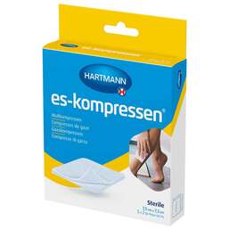 Abbildung: ES-Kompressen steril 7,5x7,5 cm 8fach 5X2 St, Kompressen PZN 00431912