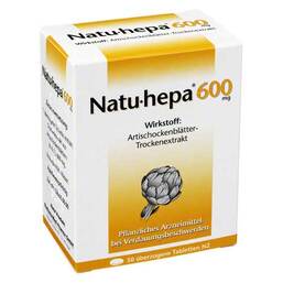 Abbildung: Natu Hepa 600 mg überzogene Tabletten Überzogene Tabletten, 50 St PZN 00432521