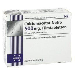 Abbildung: Calciumacetat Nefro 500 mg Filmtabletten Filmtabletten, 100 St PZN 00434023