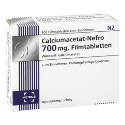 Abbildung: Calciumacetat Nefro 700 mg Filmtabletten 100 St, Filmtabletten PZN 00434052