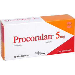 Abbildung: Procoralan 5 mg Filmtabletten 98 St, Filmtabletten PZN 00434721